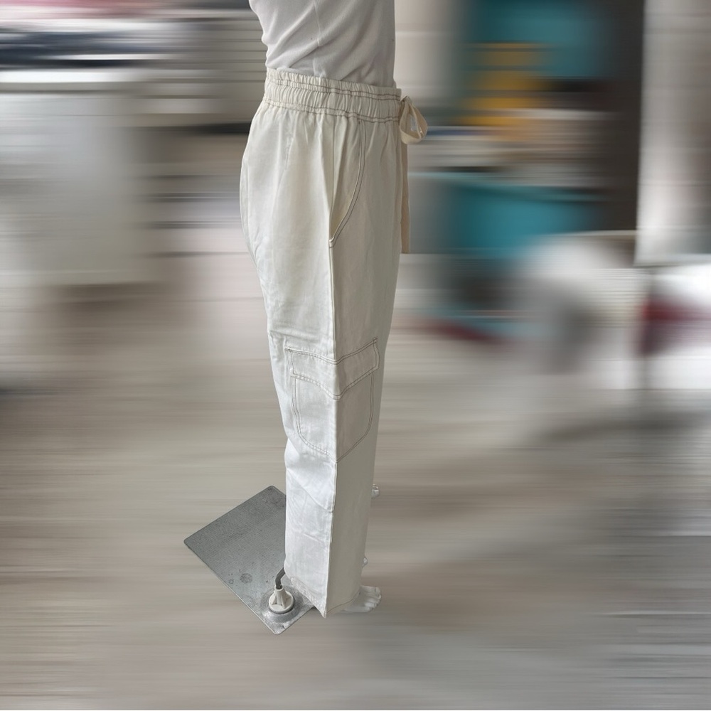 DAY -MOON off white wide leg pull on pants S M L - Picture 8 of 8